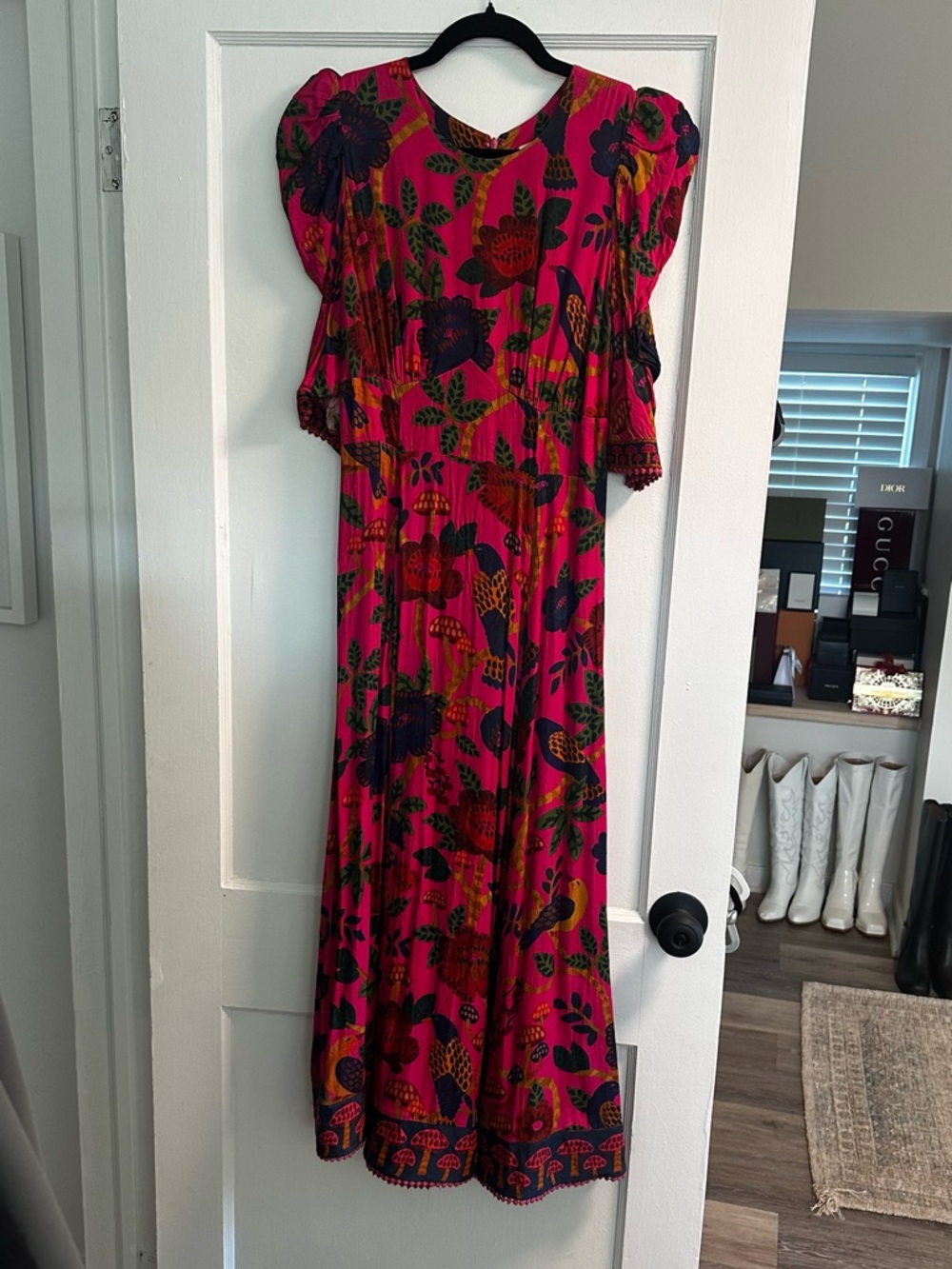 FARM Rio Pink Floral Maxi Dress with Multicolor Botanical Print - Picture 3 of 4